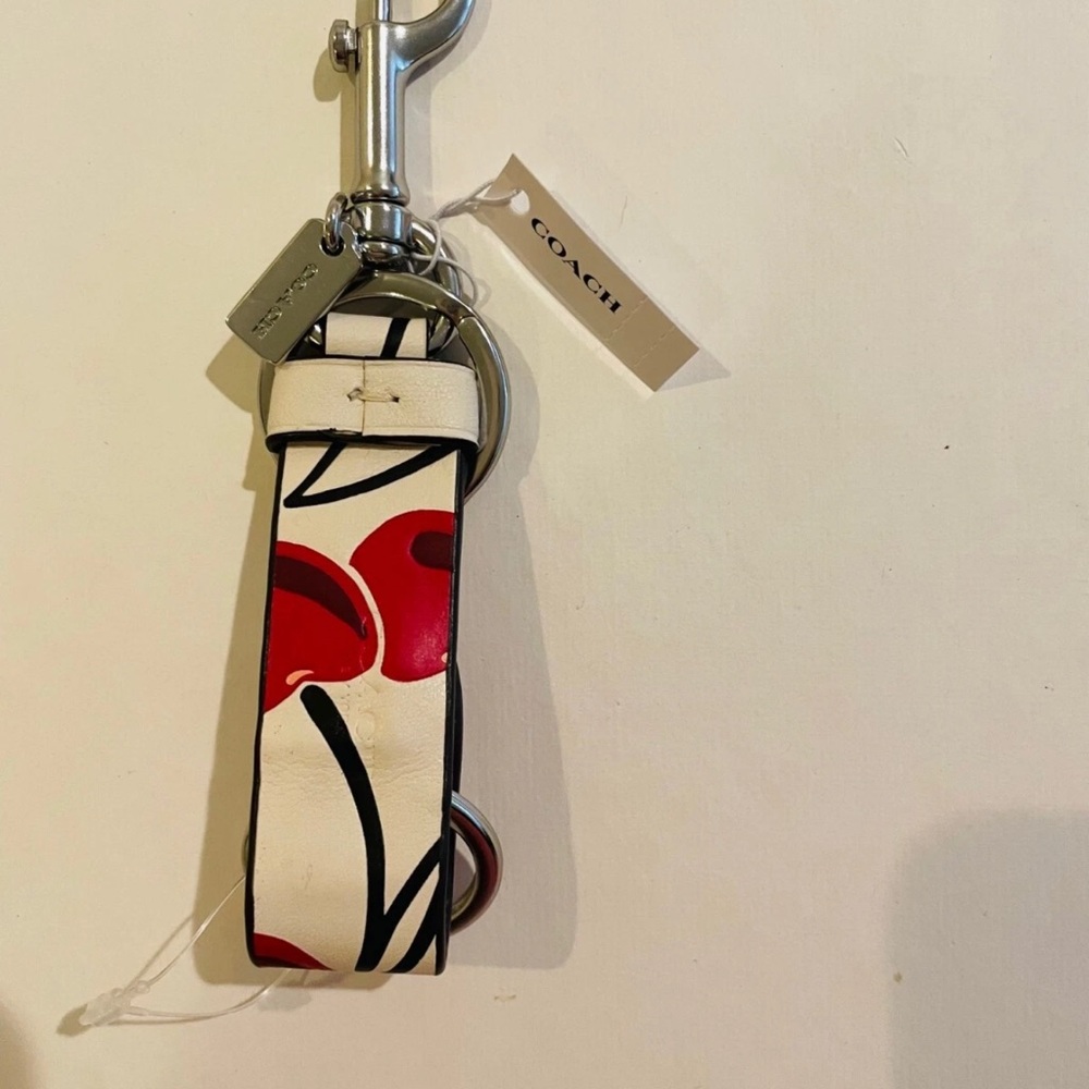 Coach Cherry Print Keychain with Silver Hardware - Picture 10 of 11
